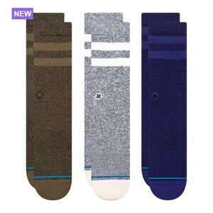 Cotton Blend Crew Socks with Arch Support 3-Pack